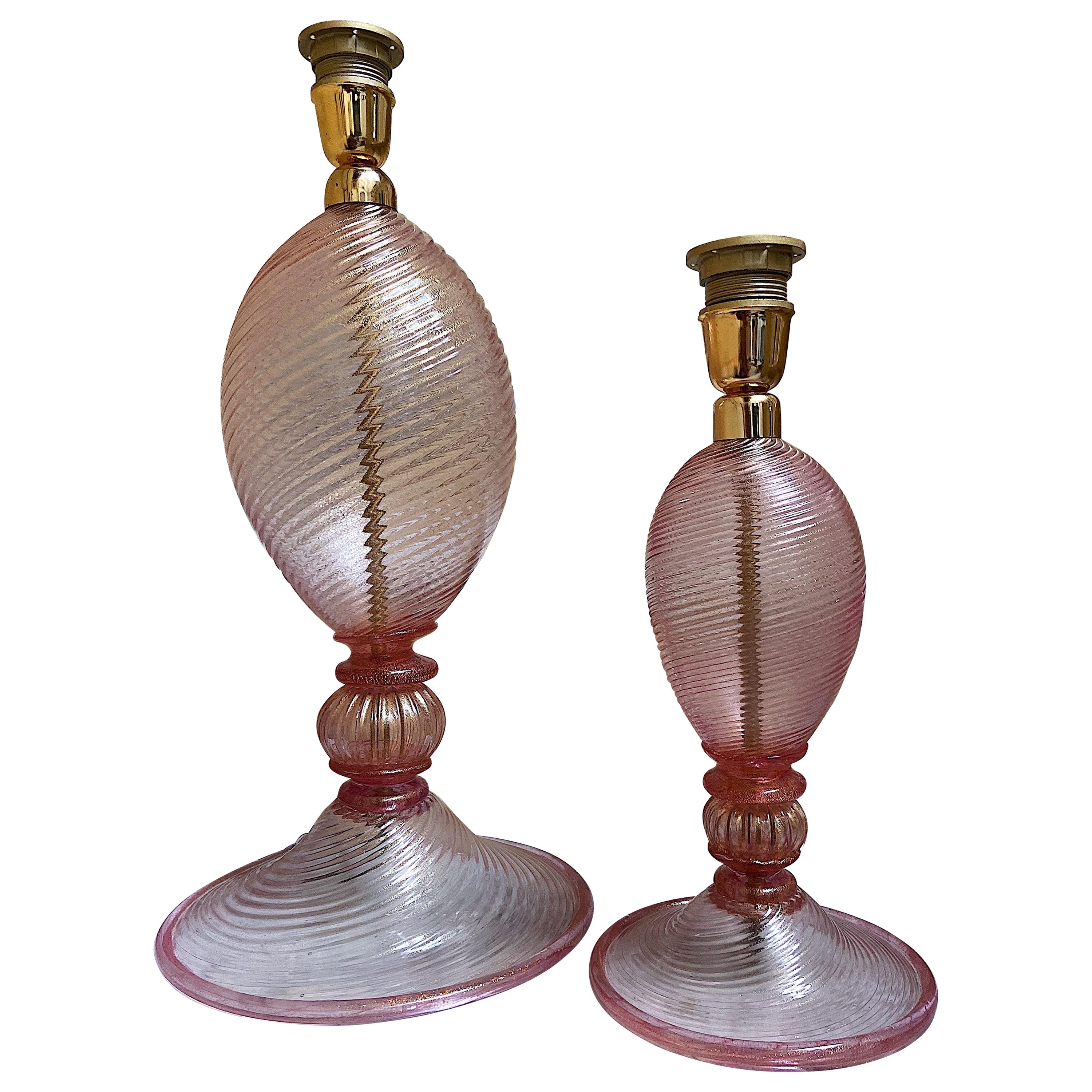 Set of Mid-Century Modern Murano 1950's Seguso Table Lamps For Sale