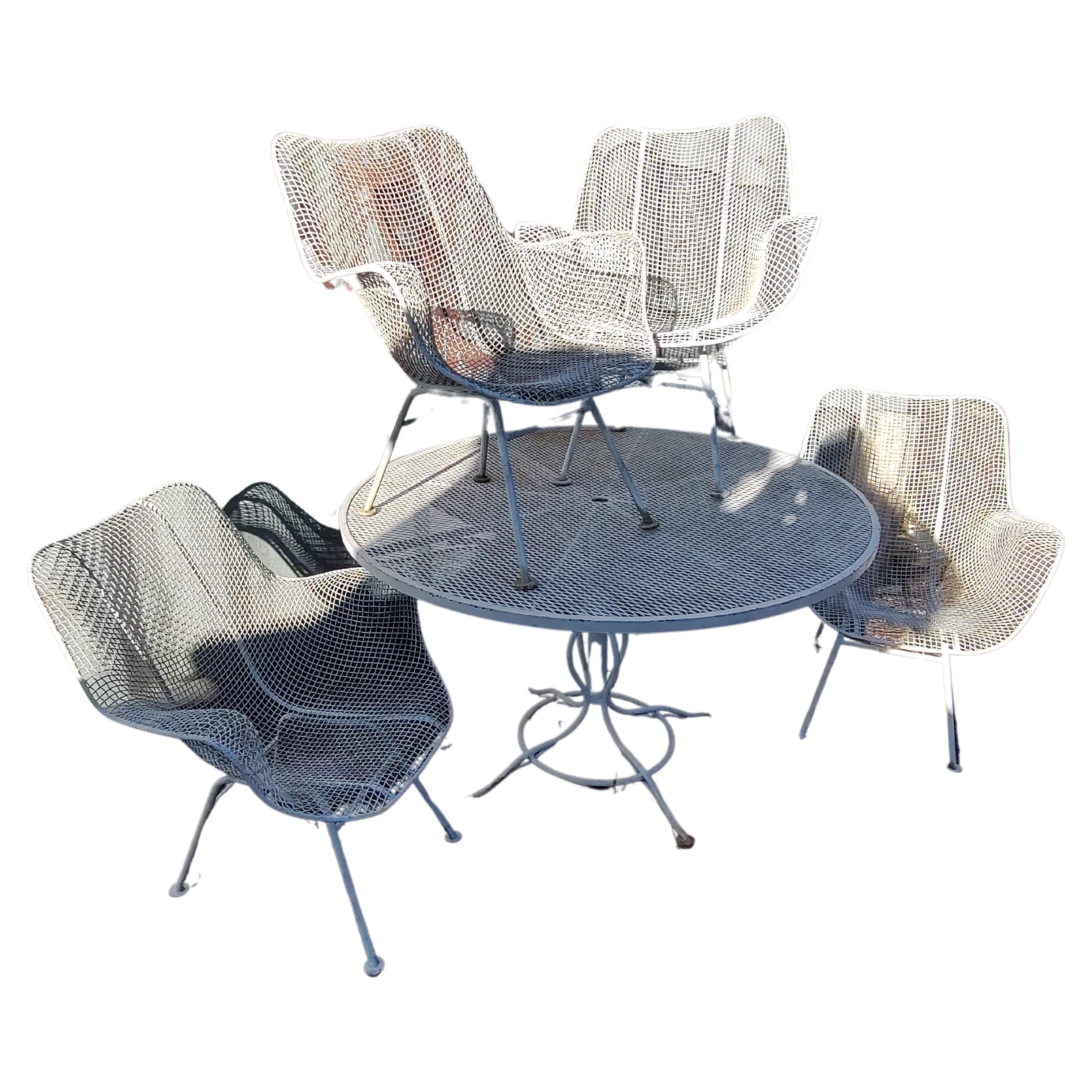 Set of Mid Century Modern Sculptura by Russell Woodard 4 Armchairs with Table For Sale 4