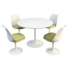 Retro Set of Mid-Century Modern Tulip Dining Table by Burke & Chairs by Eero Saarinen 