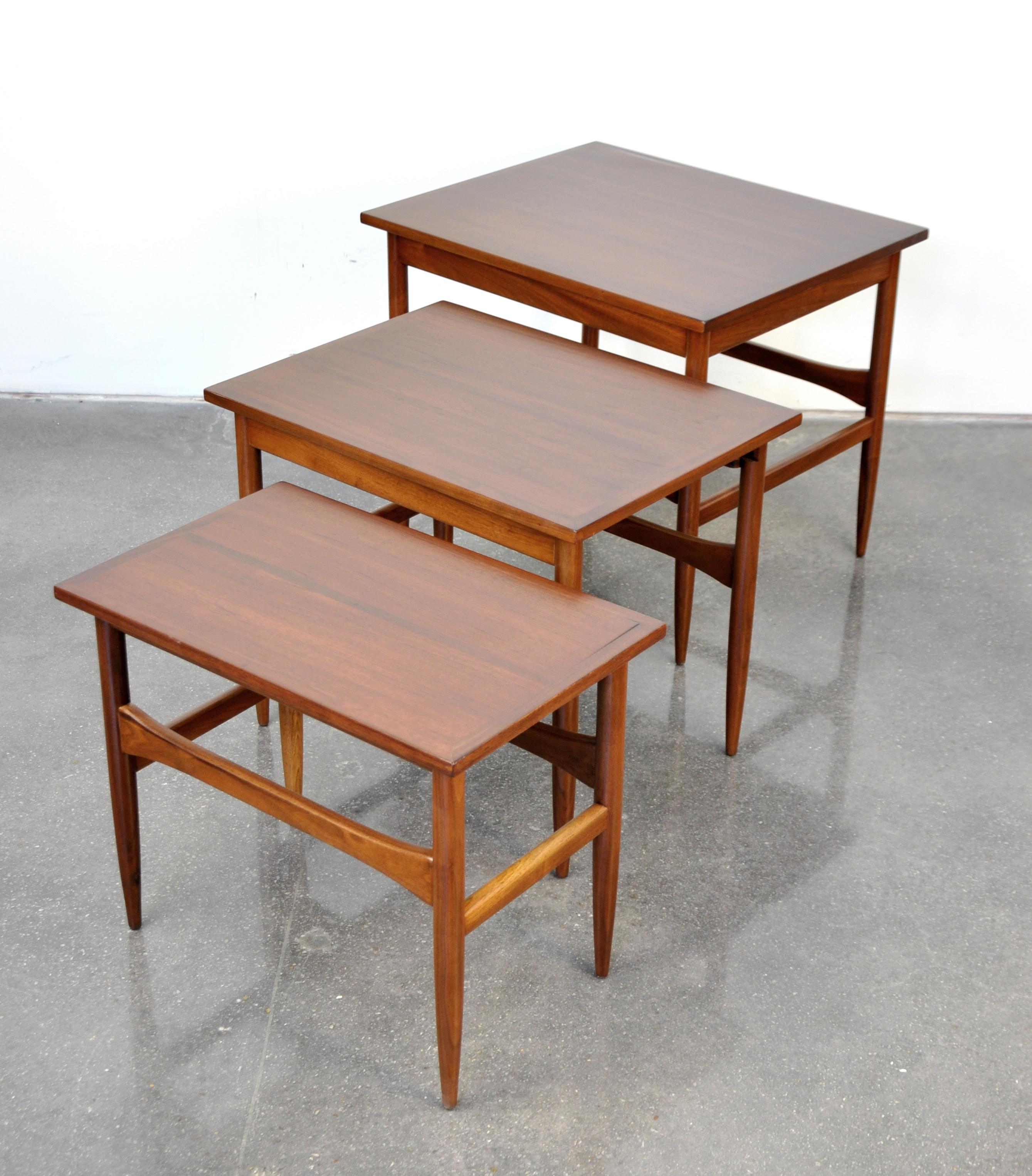 Mid-Century Modern Walnut Nesting Tables 2