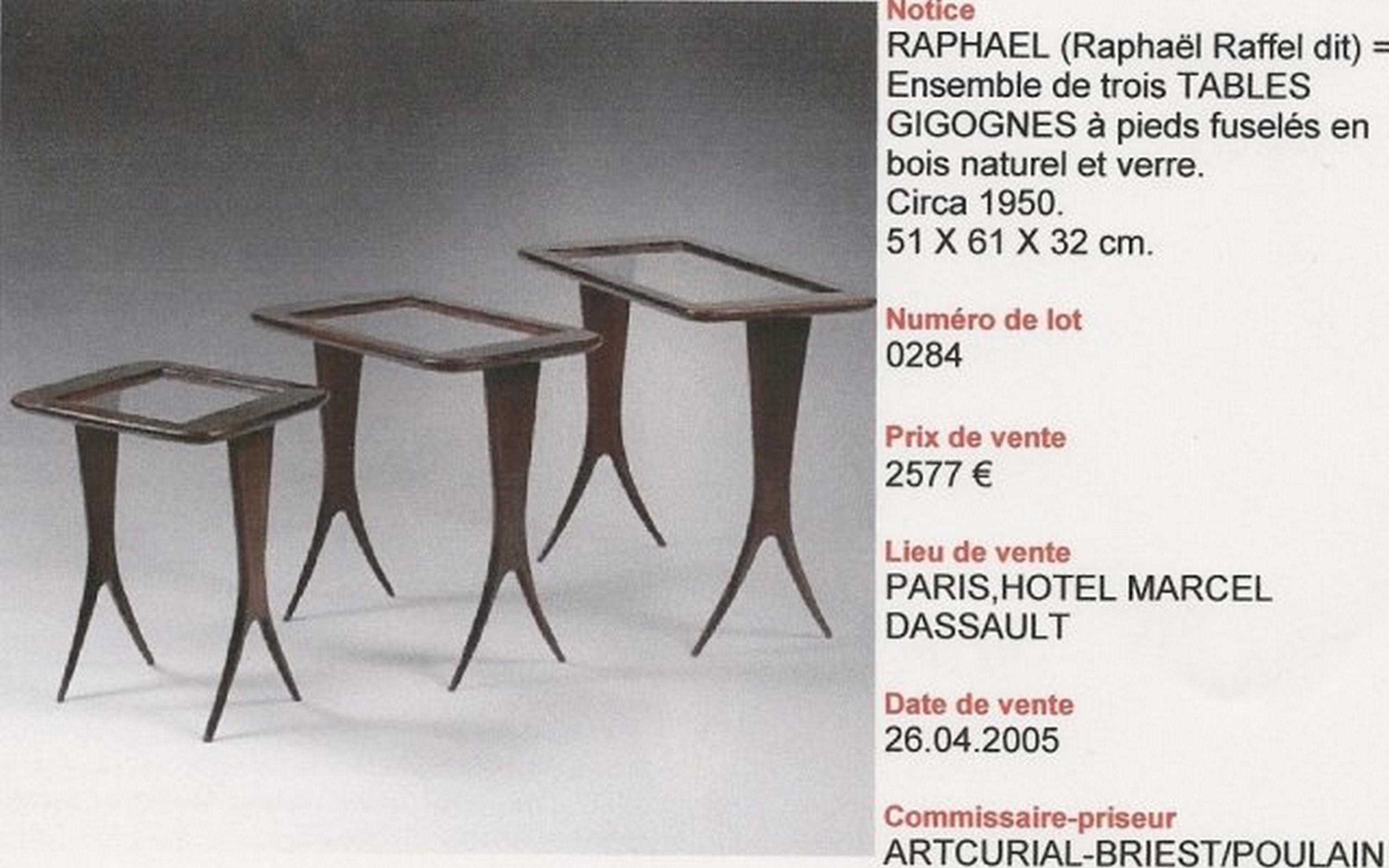 Mid-20th Century Set of Mid Century Nesting Tables by Raphael '1912-2000' For Sale