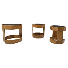 Set of mid century octogonal wooden Italian nesting tables, 1960s