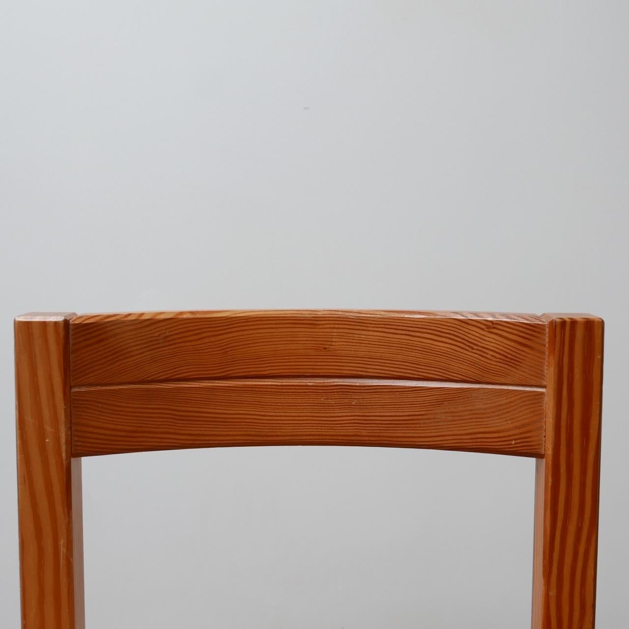 Set of Midcentury Pine and Rush Dining Chairs '6' 1