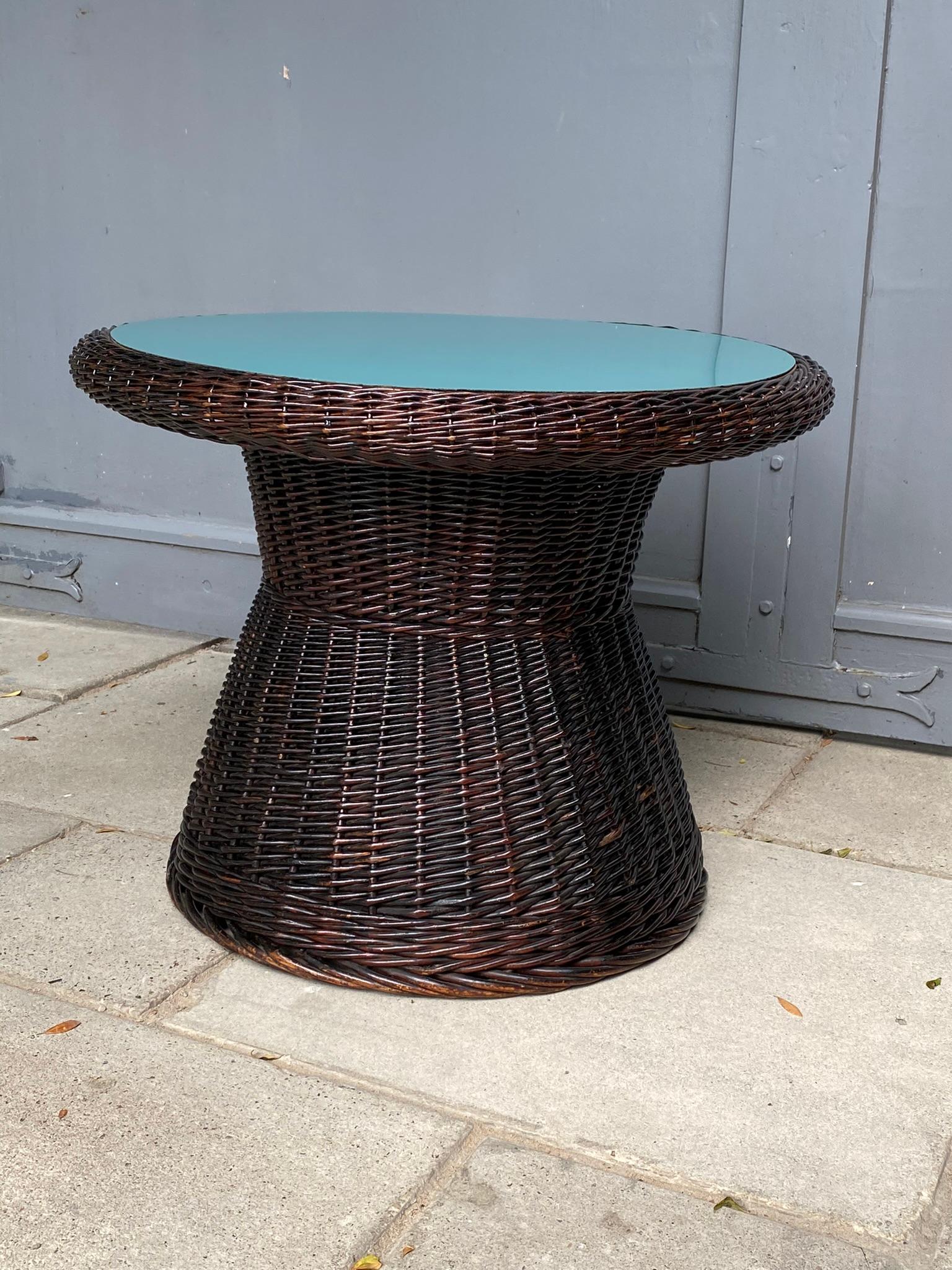 Mid Century Set of Wicker / Rattan Table & Chairs By Noordwolde, Dutch 1970s For Sale 3