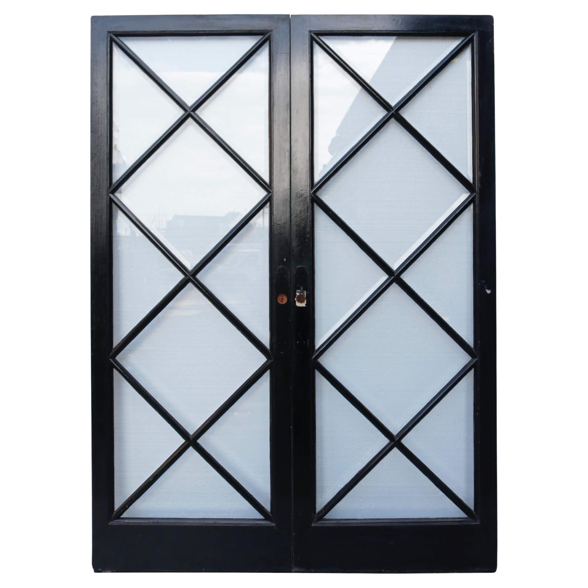 Set of Mid-Century Reclaimed Glazed Internal Doors For Sale