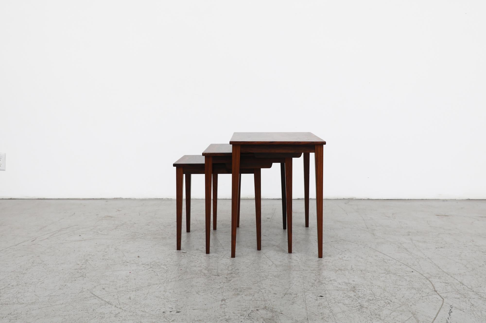 Mid-20th Century Set of Mid-Century Rosewood Model 42 Nesting Tables by Kvaliteit Form Funktion For Sale