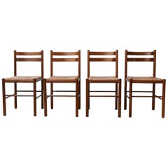 Set of Midcentury Rush Dining Chairs '4'