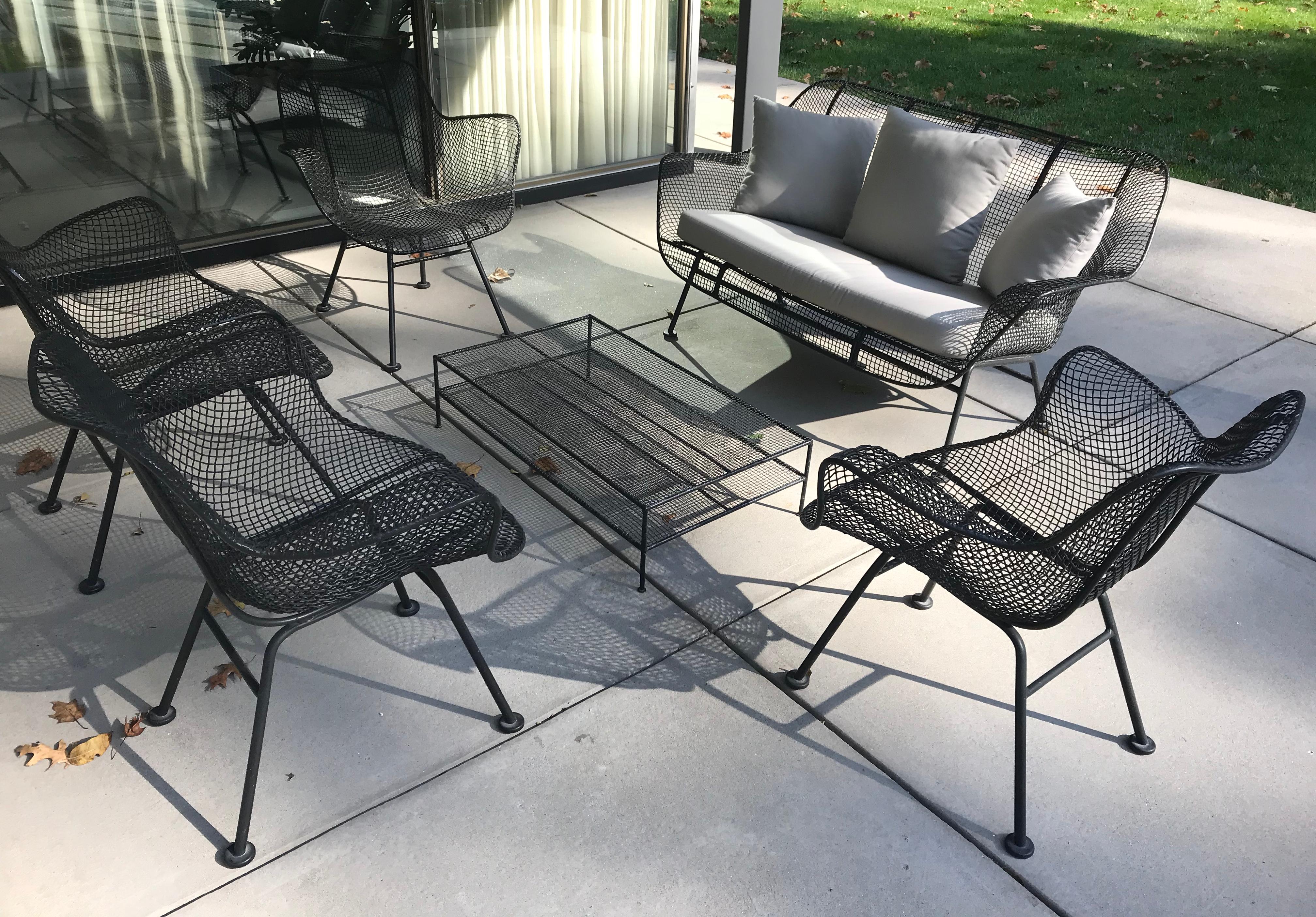 Mid-20th Century Set of Mid Century Russell Woodard Sculptura Sette and Four Lounge Chairs