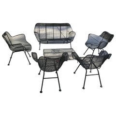 Ensemble de chaises longues et de quatre chaises longues Russell Woodard Sculptura du milieu du siècle