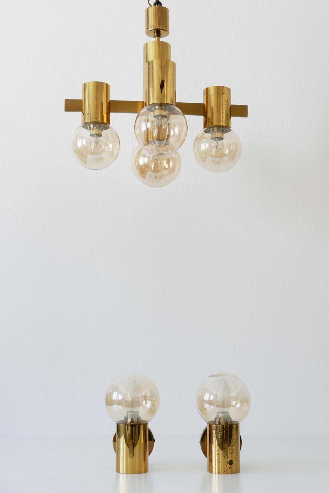 Set of Midcentury Sputnik Chandelier & Wall Lamps by Hans-Agne Jakobsson, 1960s For Sale 5
