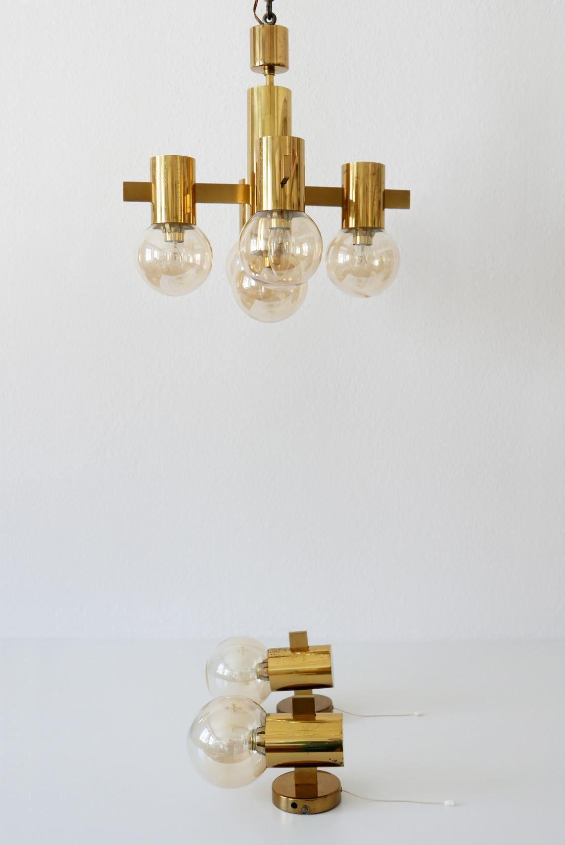 Set of Midcentury Sputnik Chandelier & Wall Lamps by Hans-Agne Jakobsson, 1960s For Sale 8