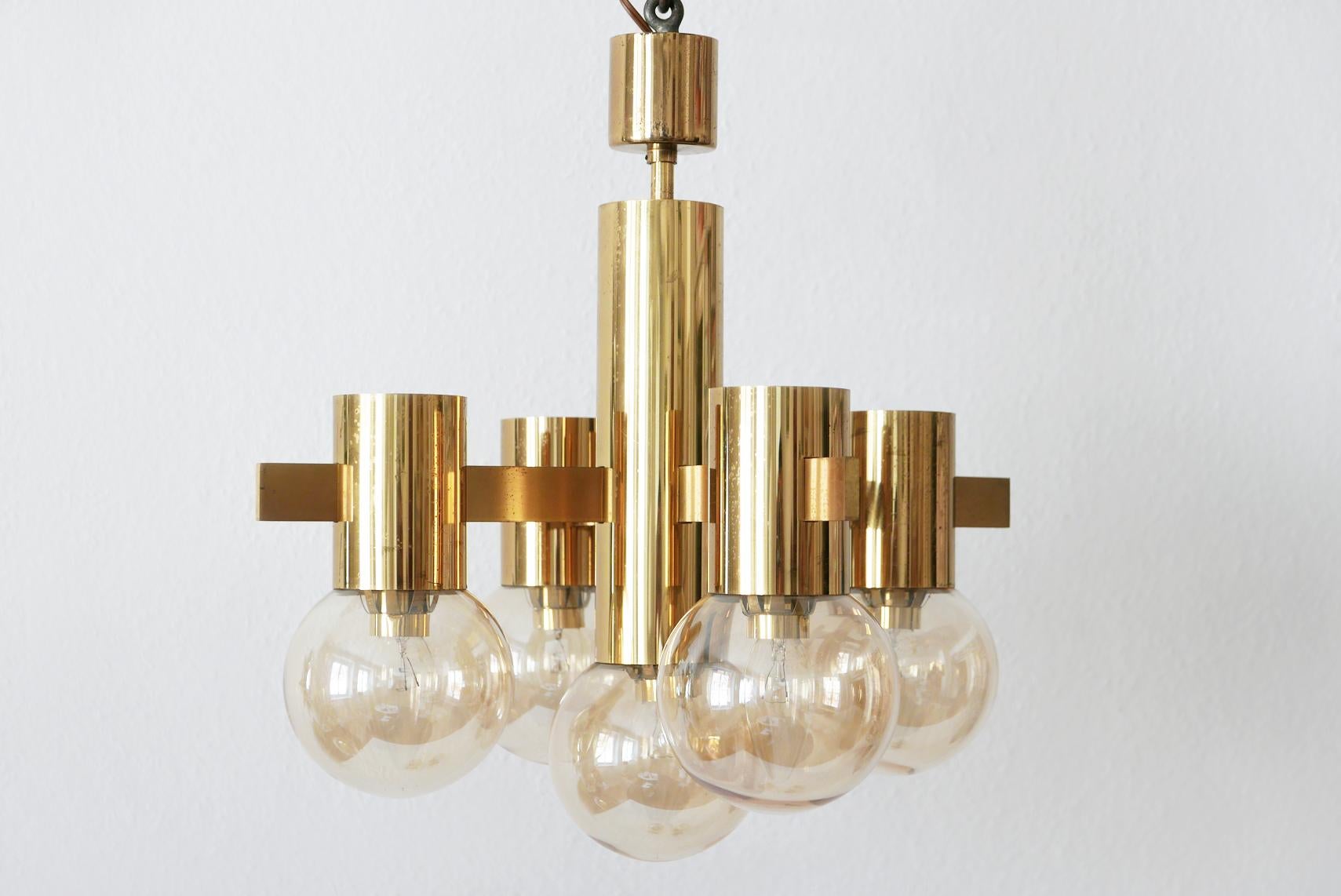 Swedish Set of Midcentury Sputnik Chandelier & Wall Lamps by Hans-Agne Jakobsson, 1960s For Sale