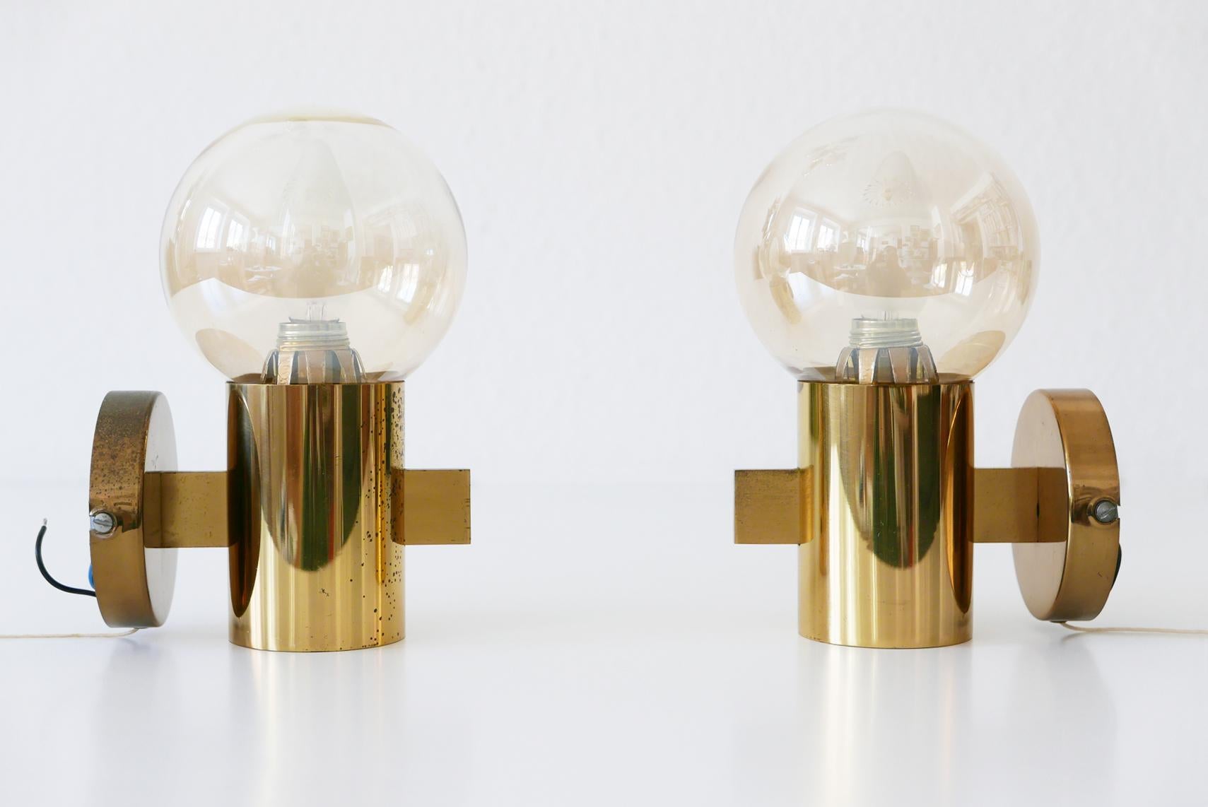Brass Set of Midcentury Sputnik Chandelier & Wall Lamps by Hans-Agne Jakobsson, 1960s For Sale