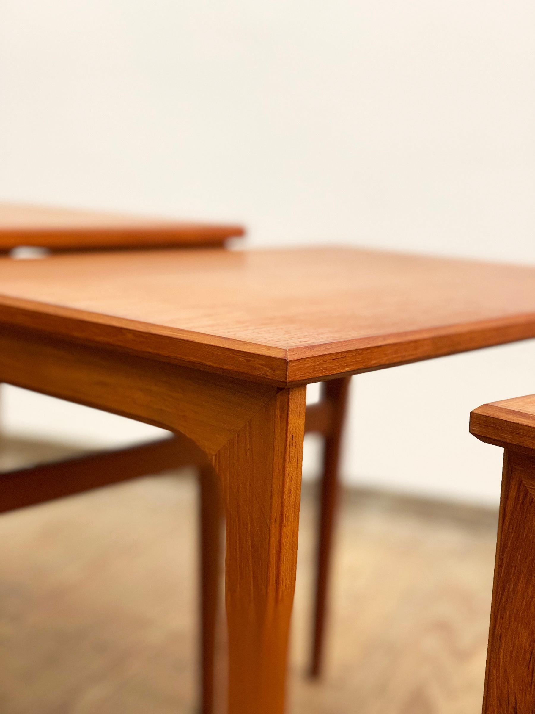 Set of Mid Century Teak Boat-Shaped Nesting, Coffee or Sofa Tables, 1960s 6