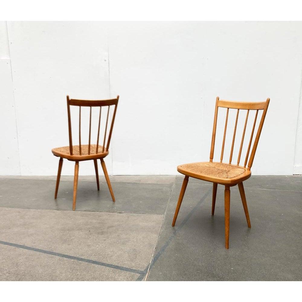 Set di sedie in legno di metà secolo nello stile di Arno Lambrecht, anni '50 in vendita 5