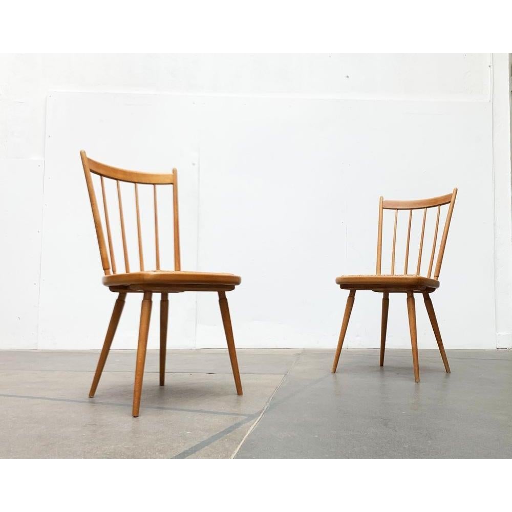 Mid-Century moderno Set di sedie in legno di metà secolo nello stile di Arno Lambrecht, anni '50 in vendita