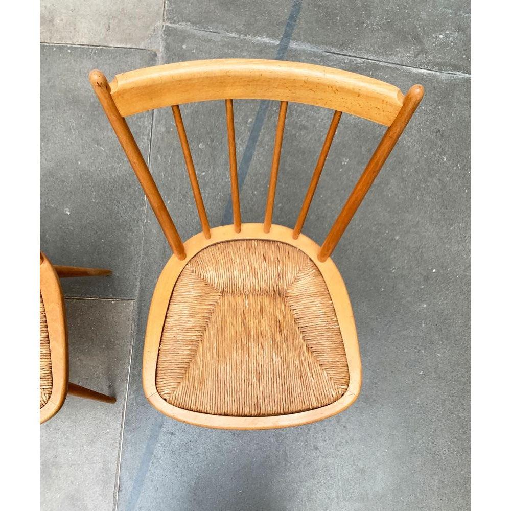 Set di sedie in legno di metà secolo nello stile di Arno Lambrecht, anni '50 in vendita 1
