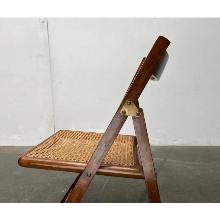 XX secolo Set di sedie Foldes in legno di metà secolo con sedute in vimini viennese, anni '60 in vendita
