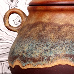 SET of midcentury artful Punch Bowle Punchbowle + 6 cups Finland art pottery