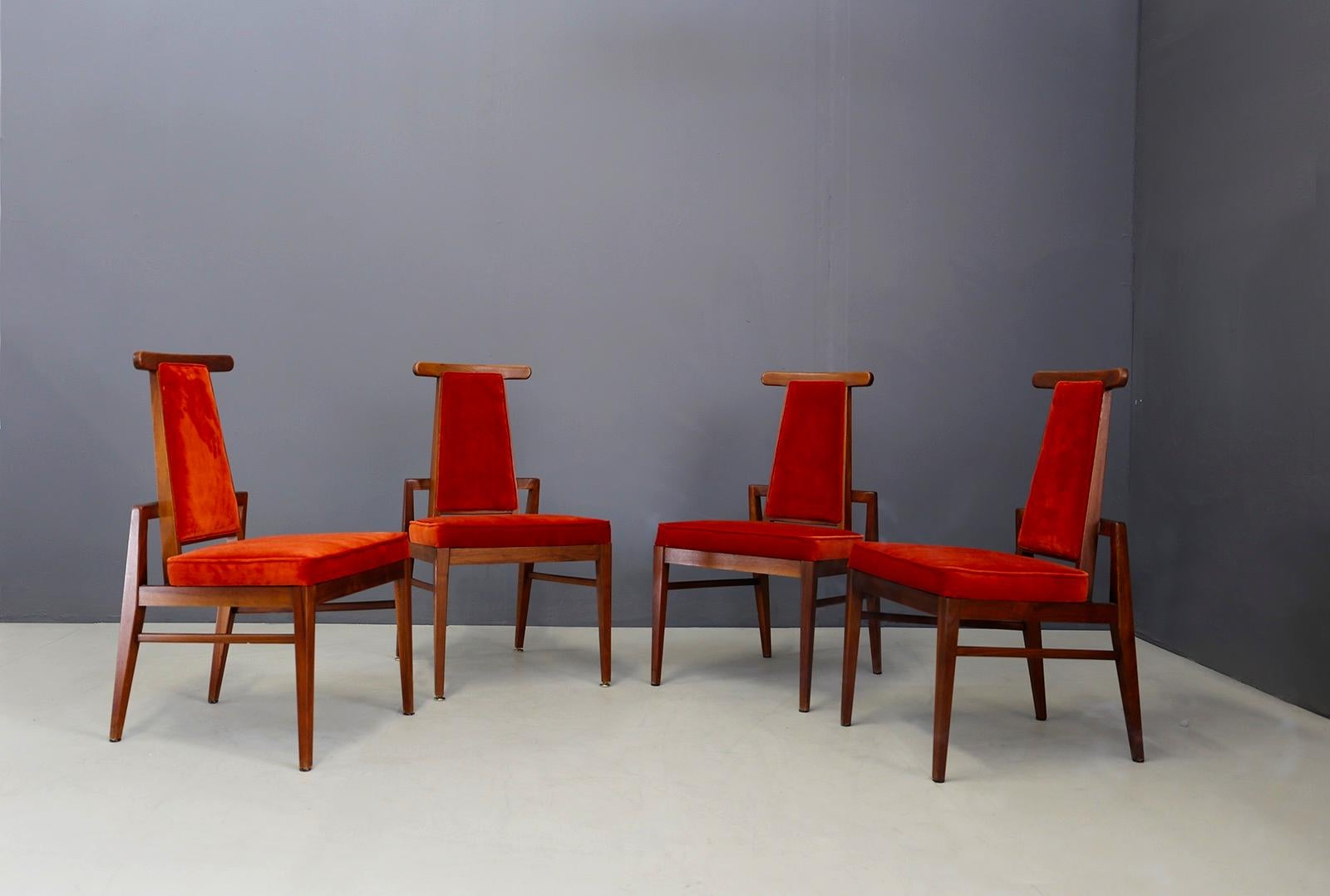 Mid-20th Century Set of Midcentury Asain Armchairs Attributed a James Mont, 1950s 