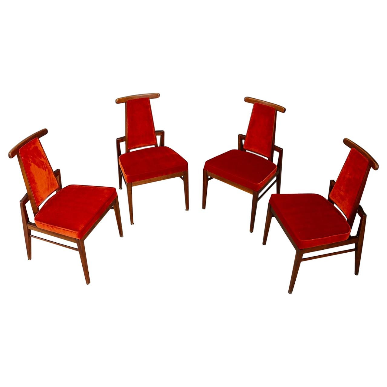 Set of Midcentury Asain Armchairs Attributed a James Mont, 1950s 