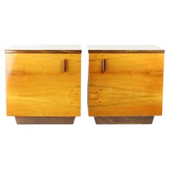 Set of Midcentury Bedside Tables In Oak, Czechoslovakia 1960s