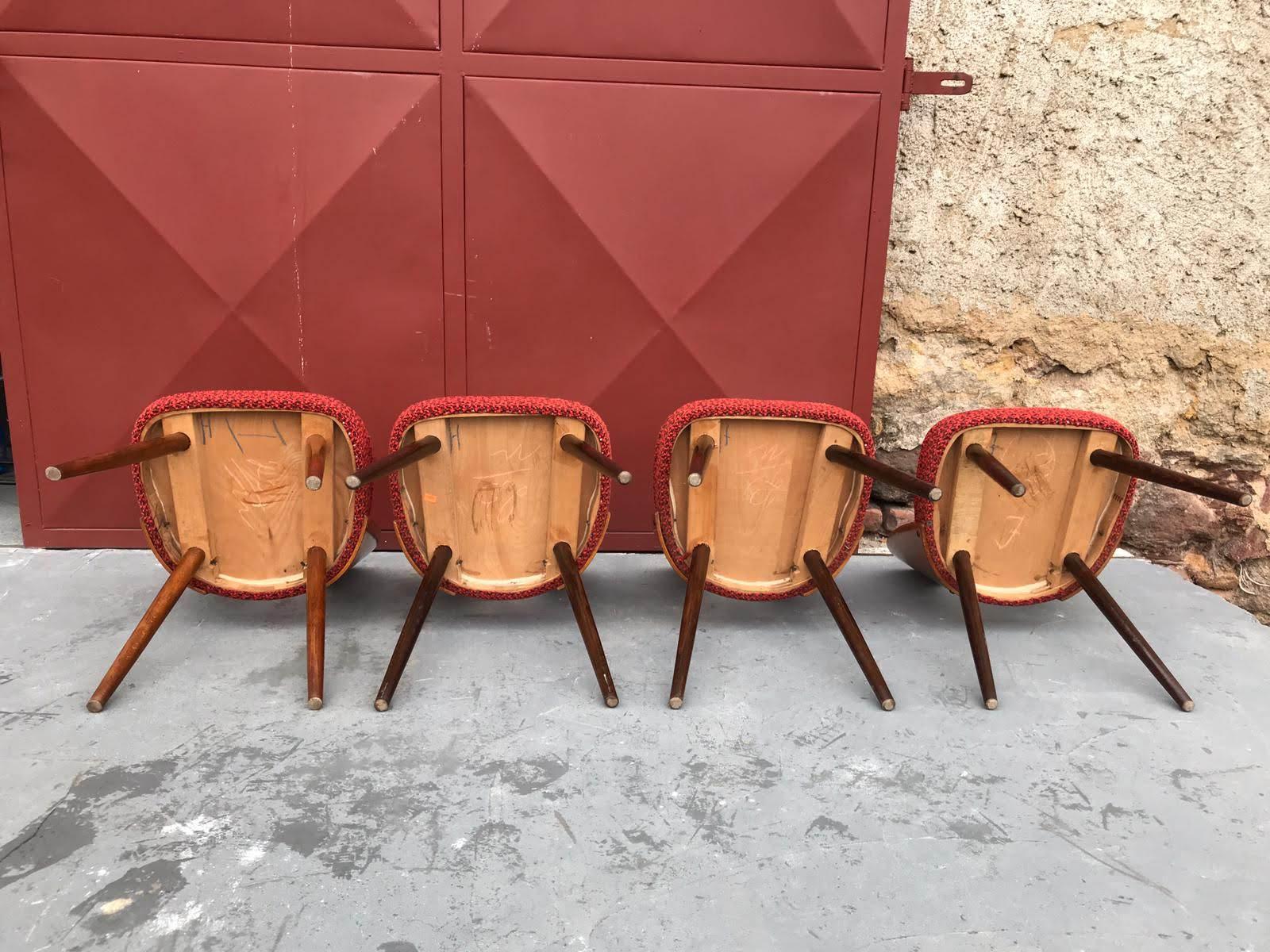 Mid-20th Century Set of Midcentury Dining Chairs by Antonin Suman, Czechoslovakia