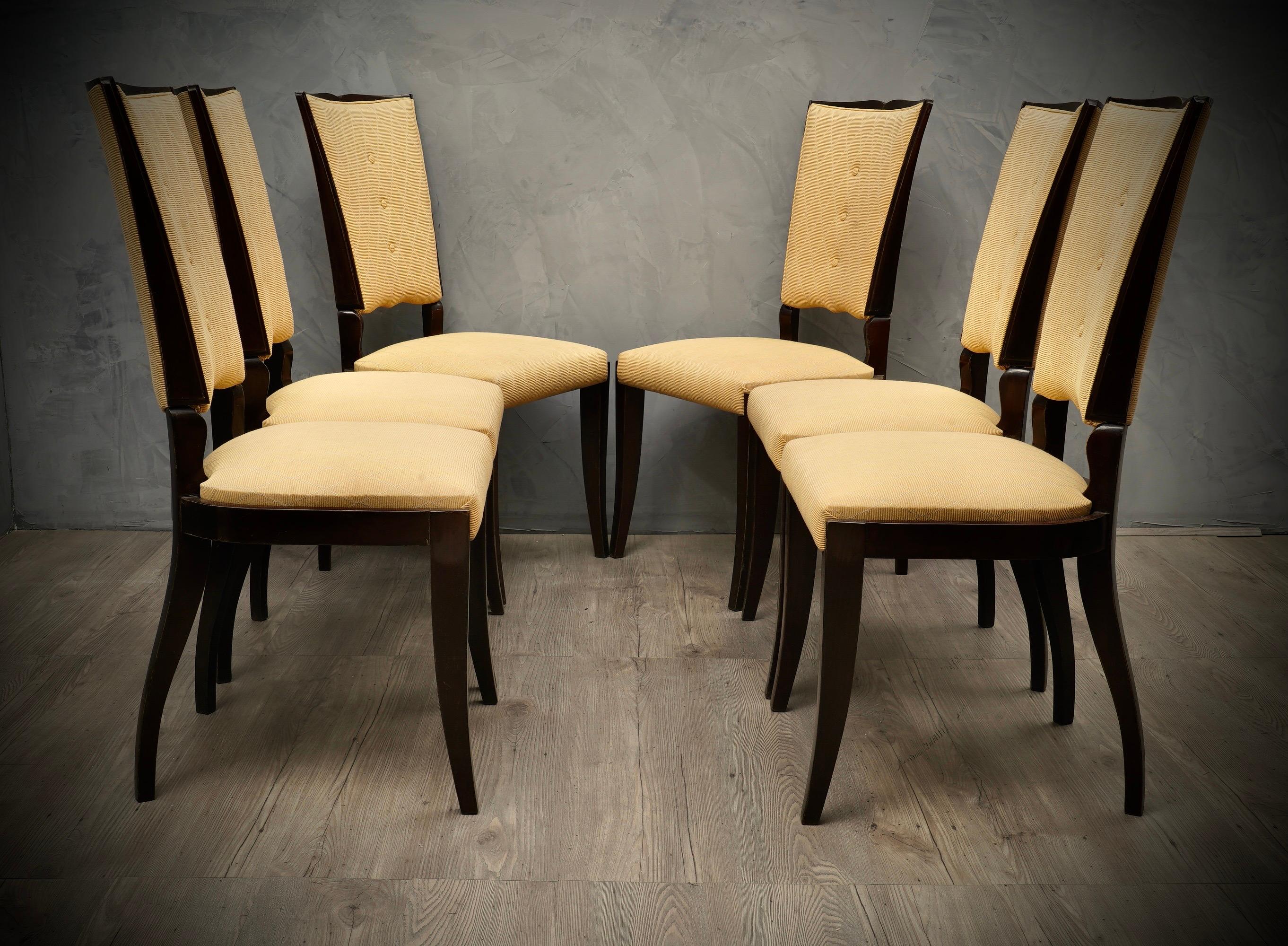 Midcentury Italian Dining Room Chairs, 1940 For Sale 1