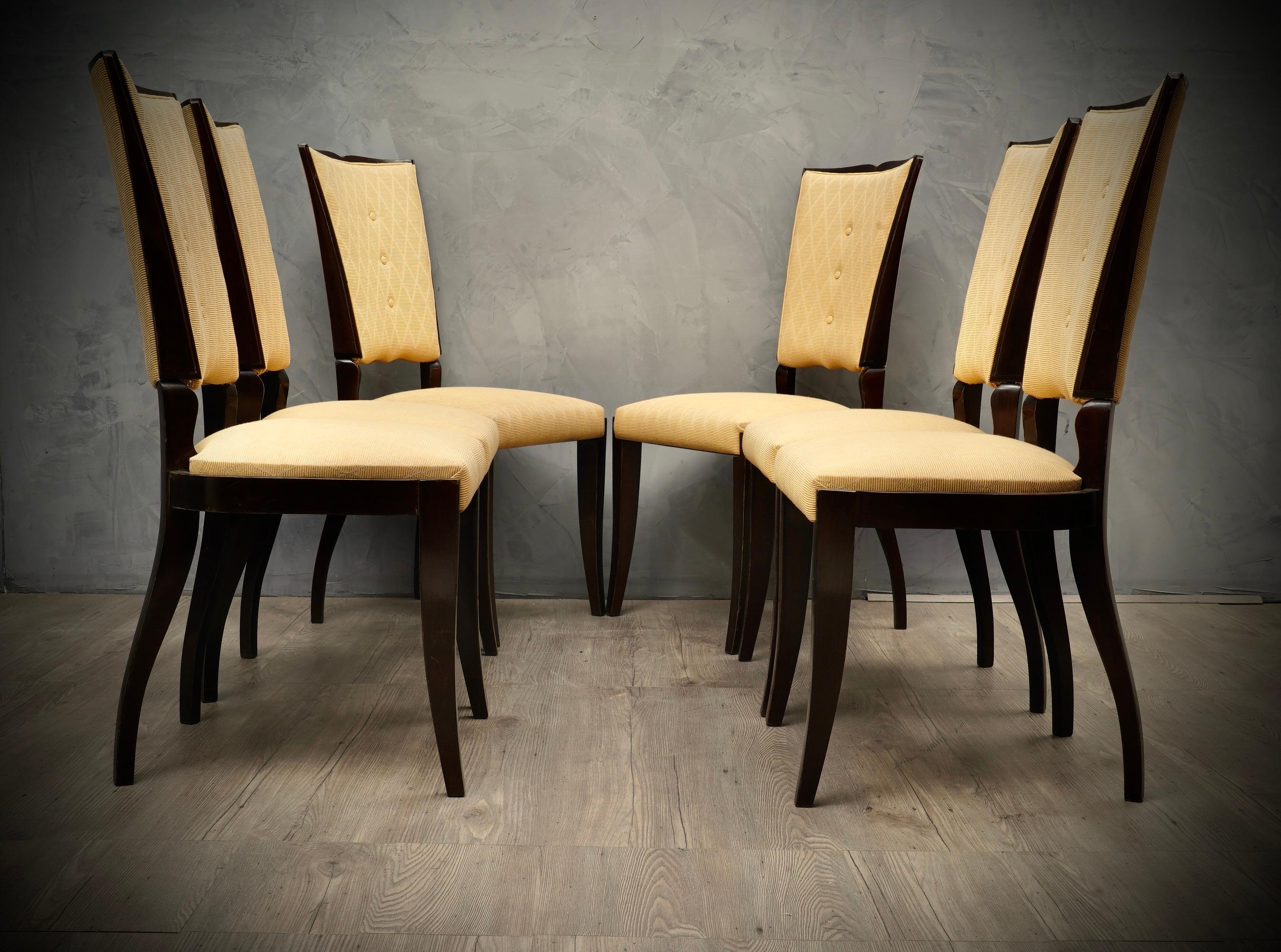 Midcentury Italian Dining Room Chairs, 1940 For Sale 2