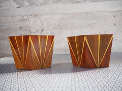 Set Of Midcentury Geometric Flowerpots, Vases, Boxes 1960s