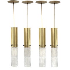 Set of Midcentury Glass Light Fixtures, Sold Individually