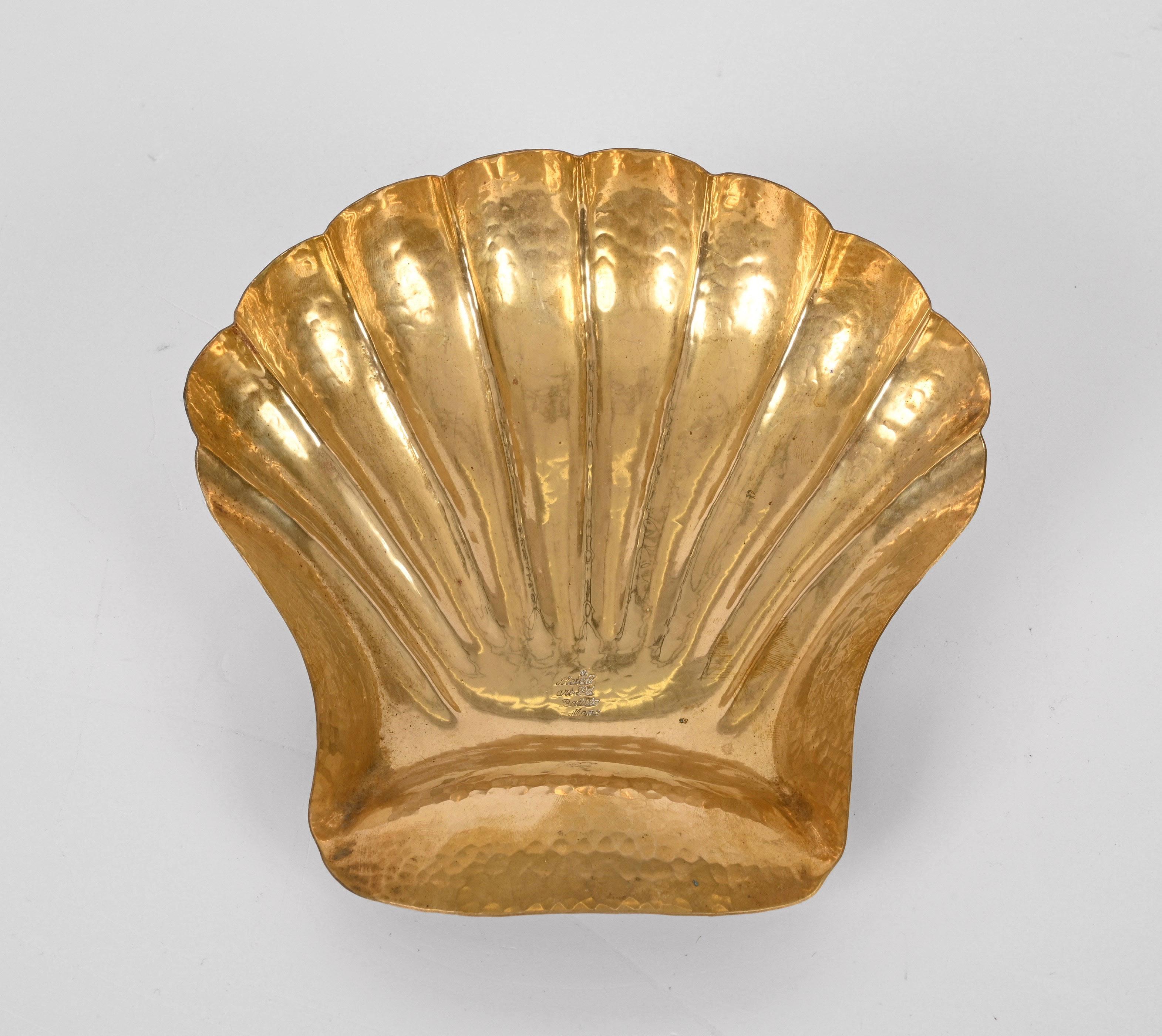 Ensemble de bols en forme de coquille en laiton faits à la main pour Metal Art, Italie du milieu du siècle, années 1970 en vente 4