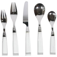 Vintage Set of Midcentury Lucite Flatware