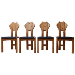 Set of Midcentury Pine Danish Dining Chairs