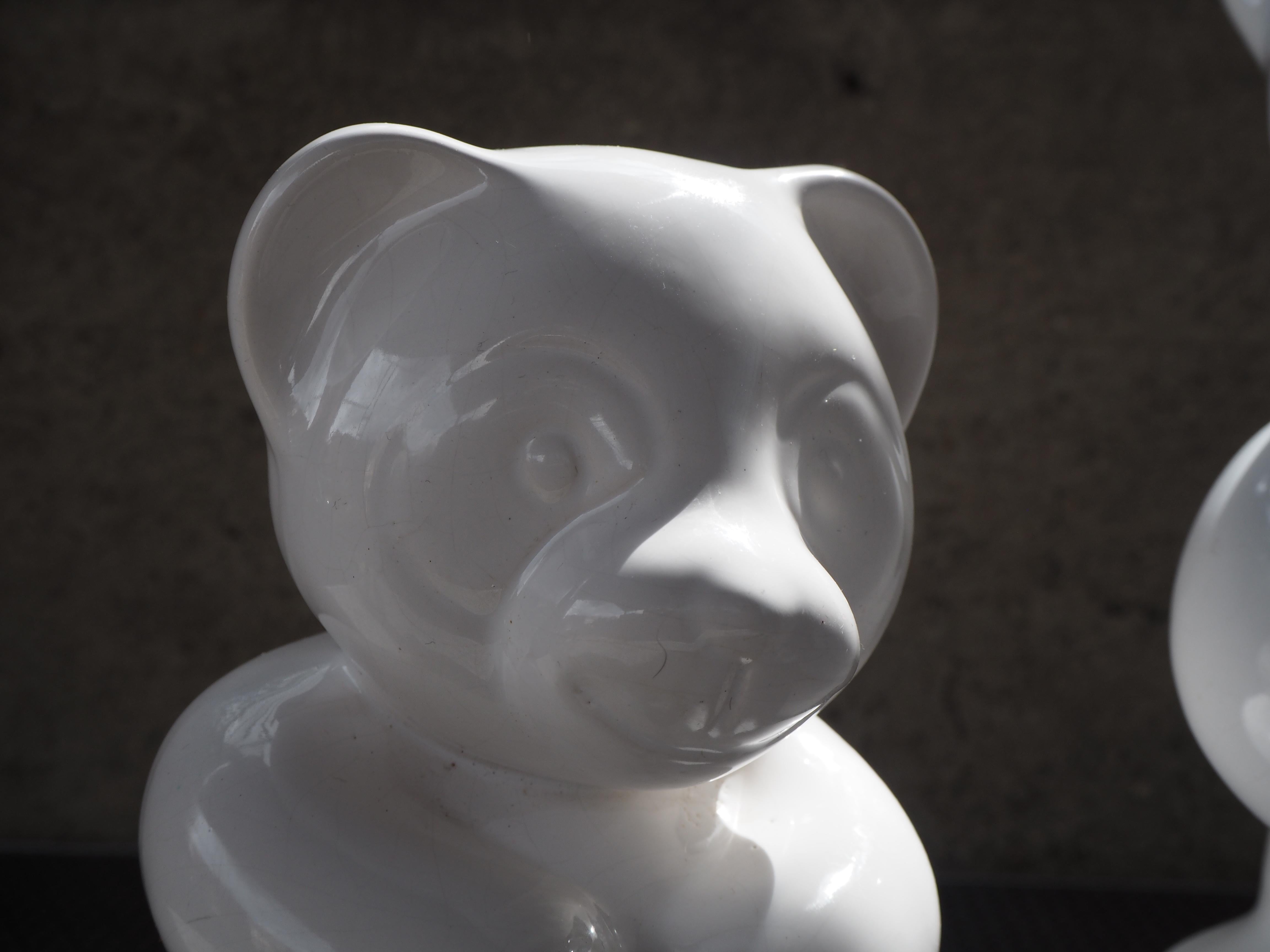 Set of Midcentury Table Sculpture Ceramic Pandas, 1970s For Sale 3