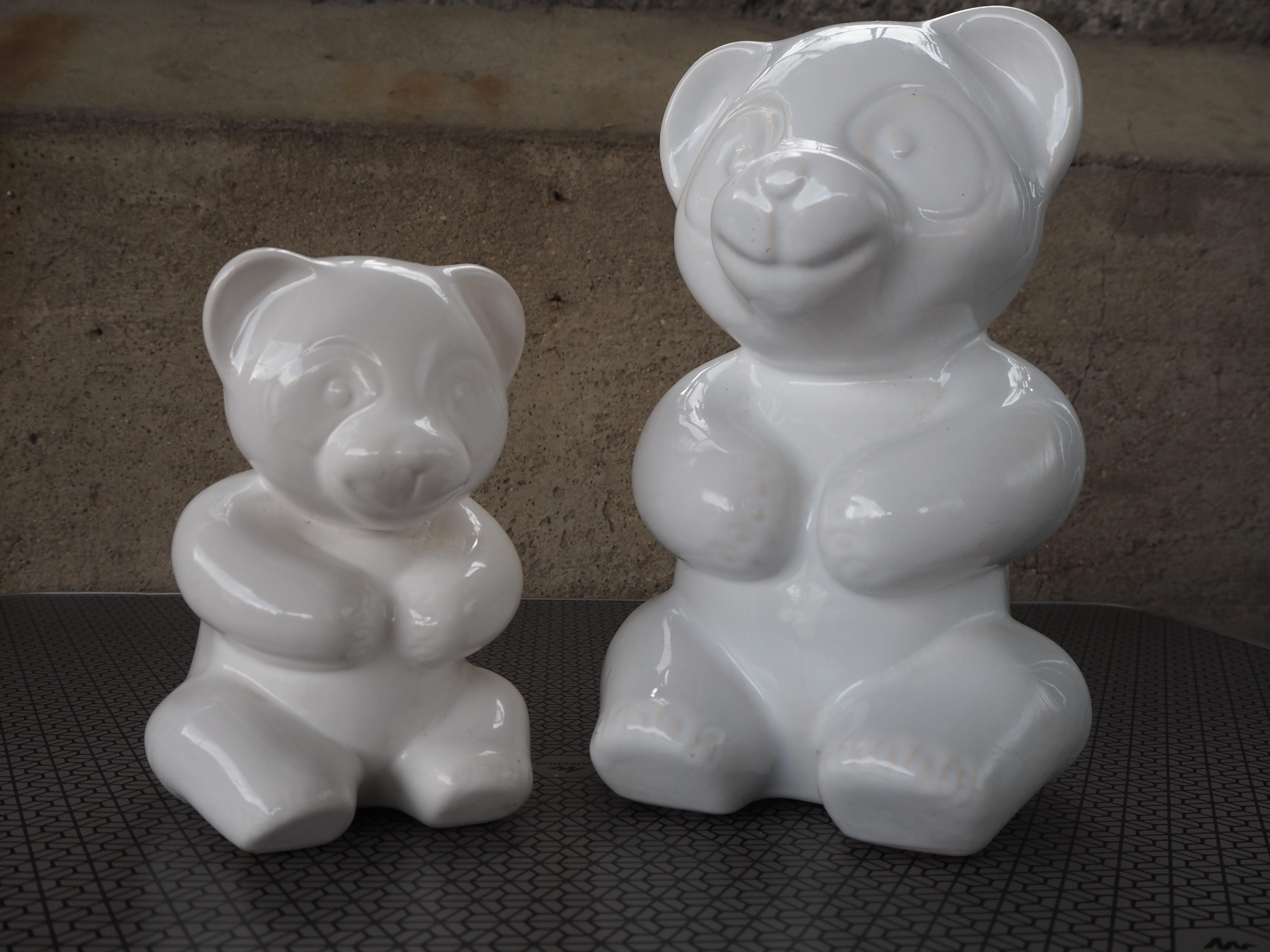 Set of Midcentury Table Sculpture Ceramic Pandas, 1970s For Sale 5