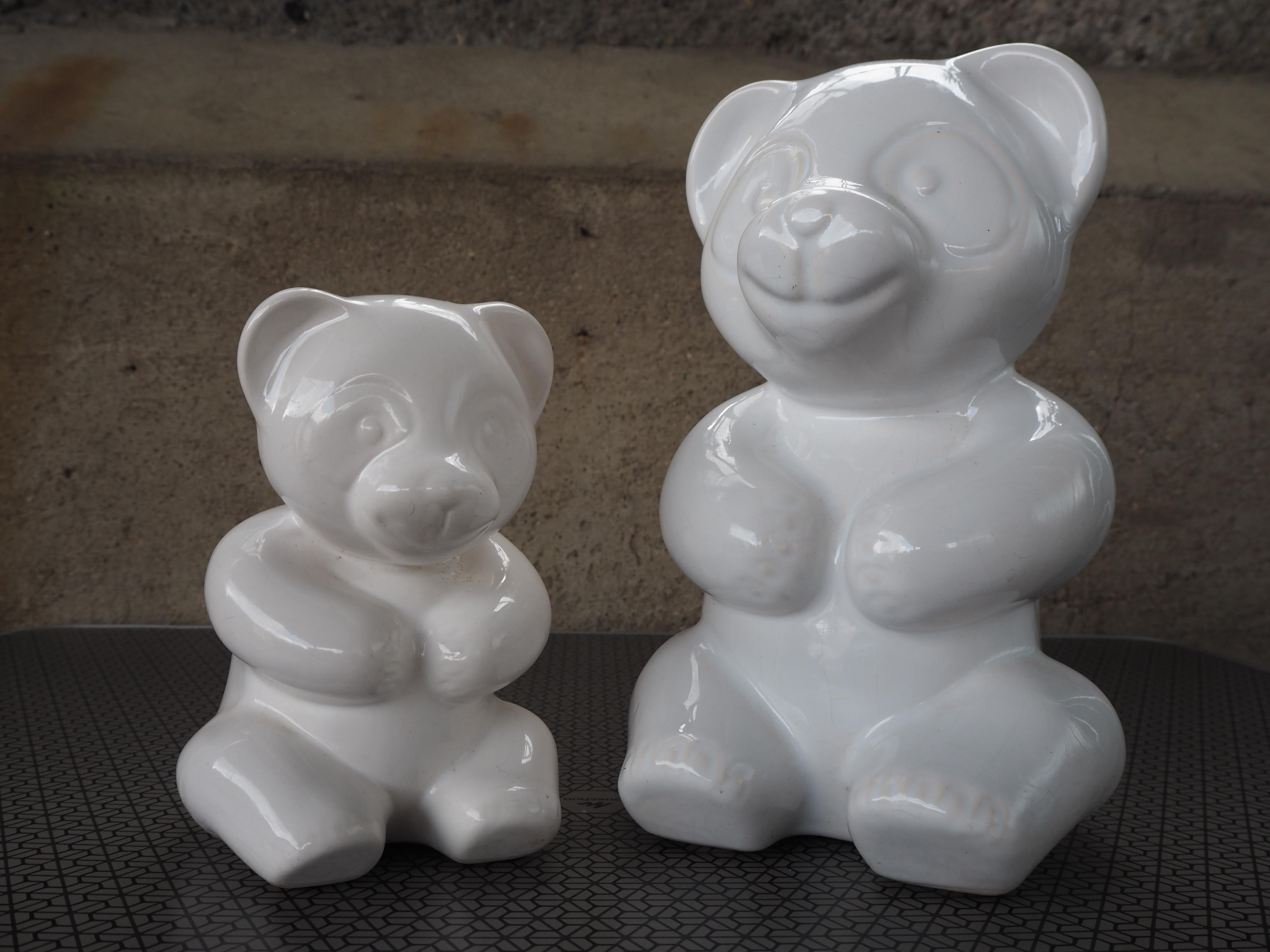 Set of Midcentury Table Sculpture Ceramic Pandas, 1970s For Sale 6