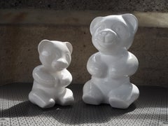 Set di panda da tavolo scultura in ceramica del Medioevo, anni '70