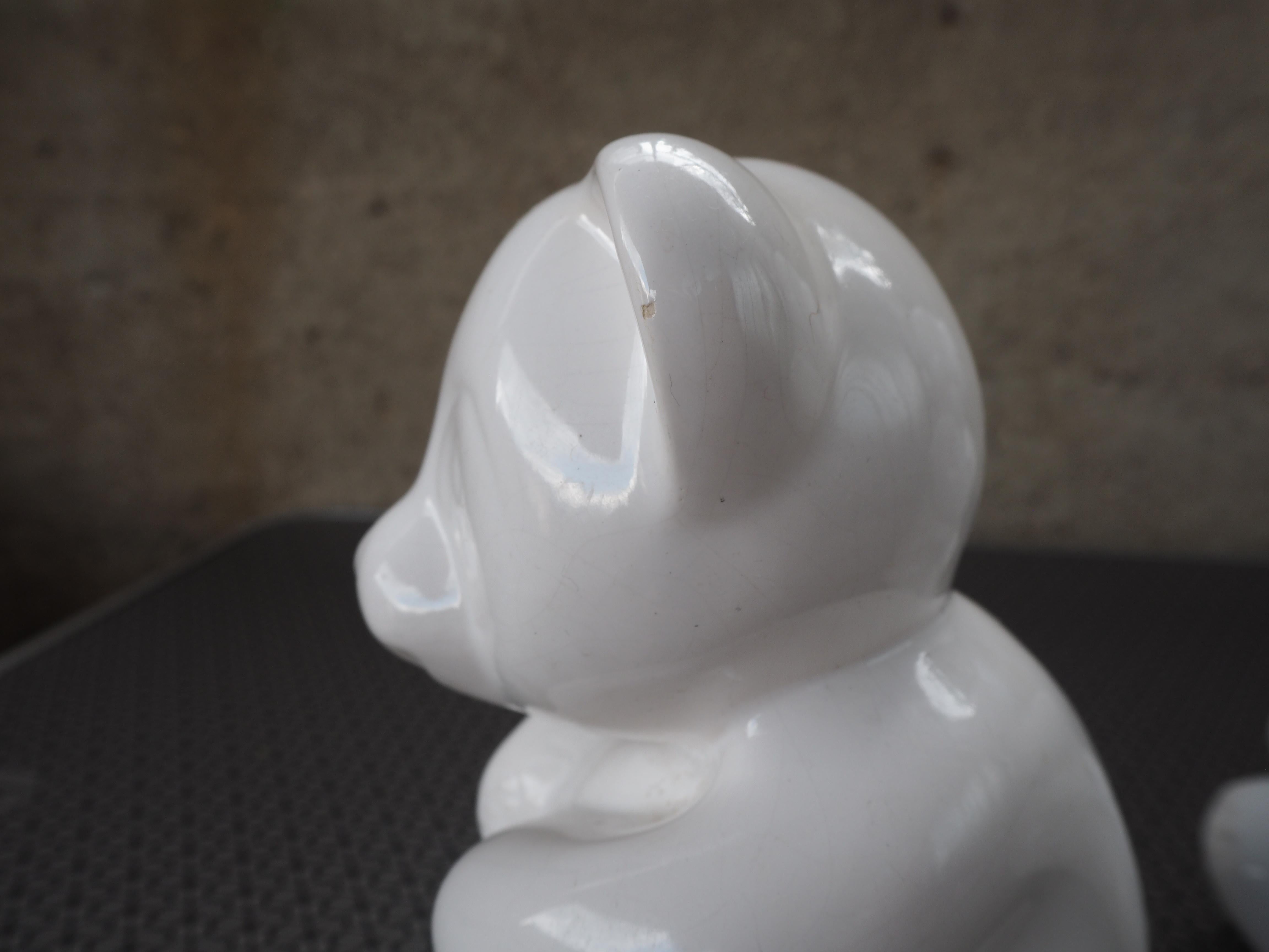 Set of Midcentury Table Sculpture Ceramic Pandas, 1970s For Sale 13
