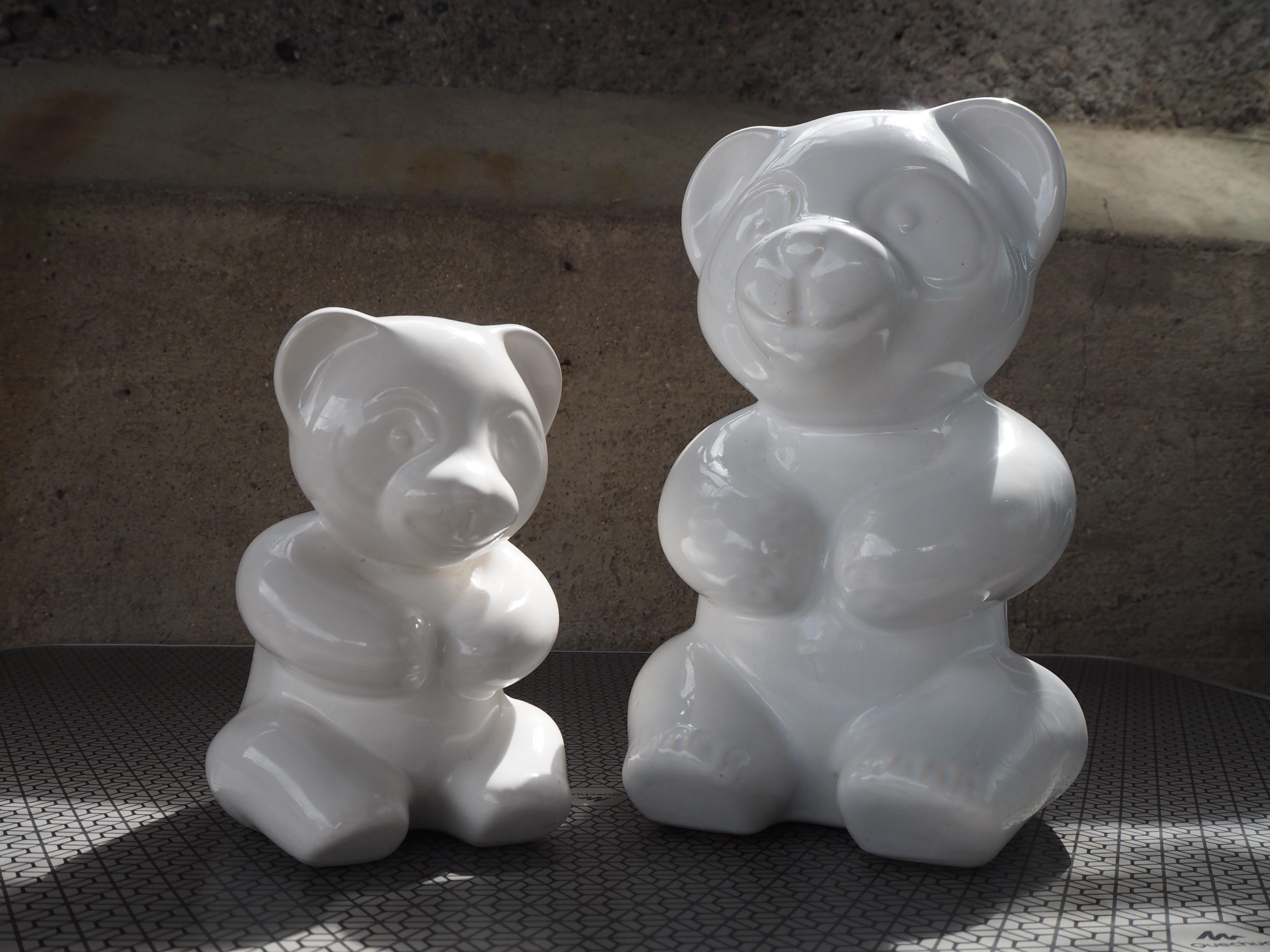 Set of Midcentury Table Sculpture Ceramic Pandas, 1970s For Sale 1