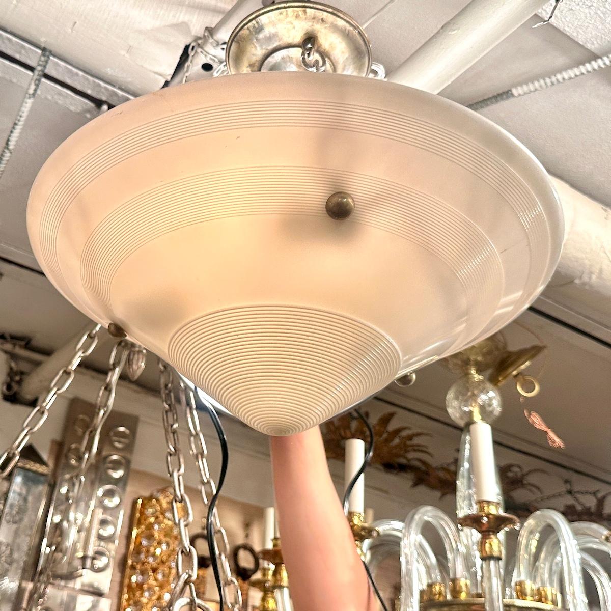 Set of Milk Glass Pendant Light Fixtures, Sold Individually For Sale 1