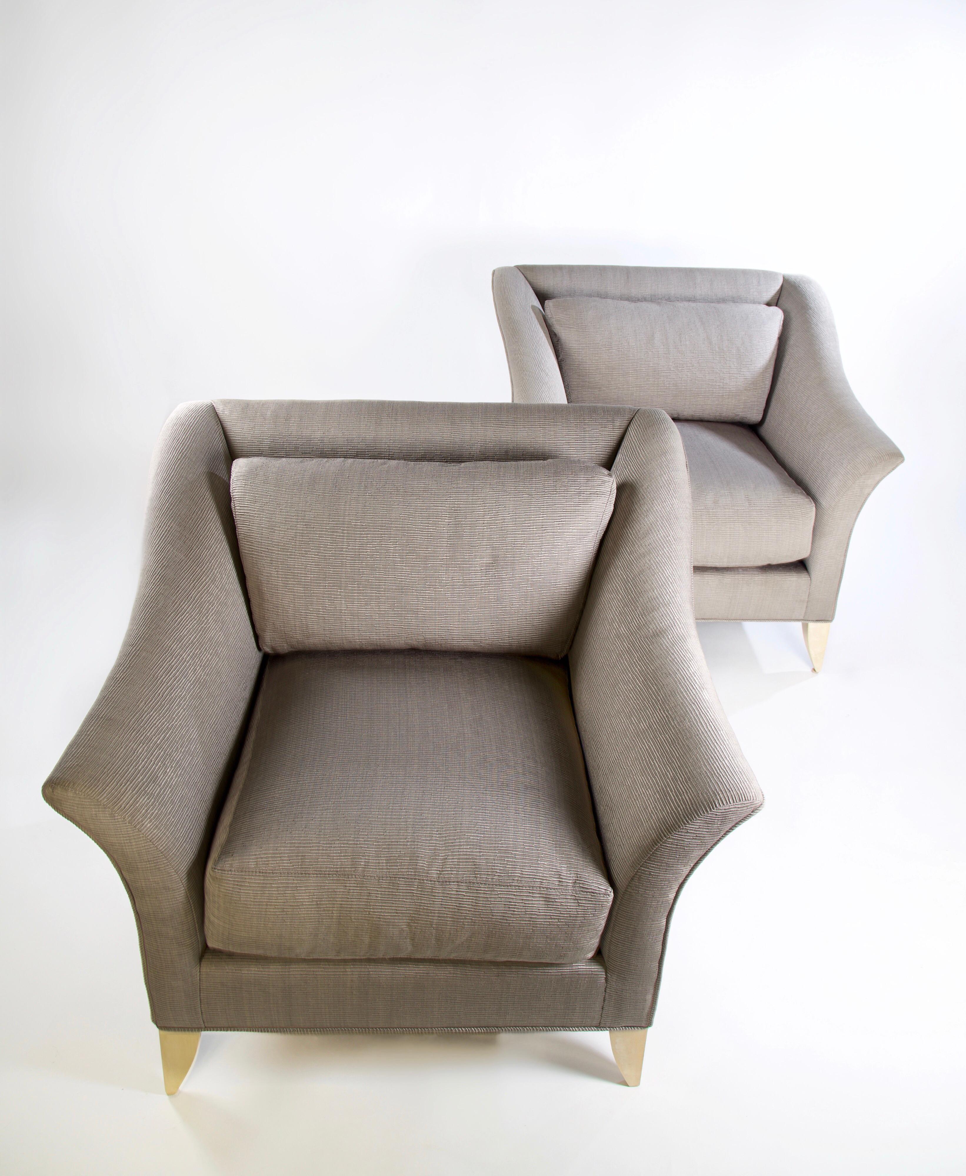 Tissu Ensemble de chaises longues Biedermeier de Milo Baughman pour Thayer Coggin en vente