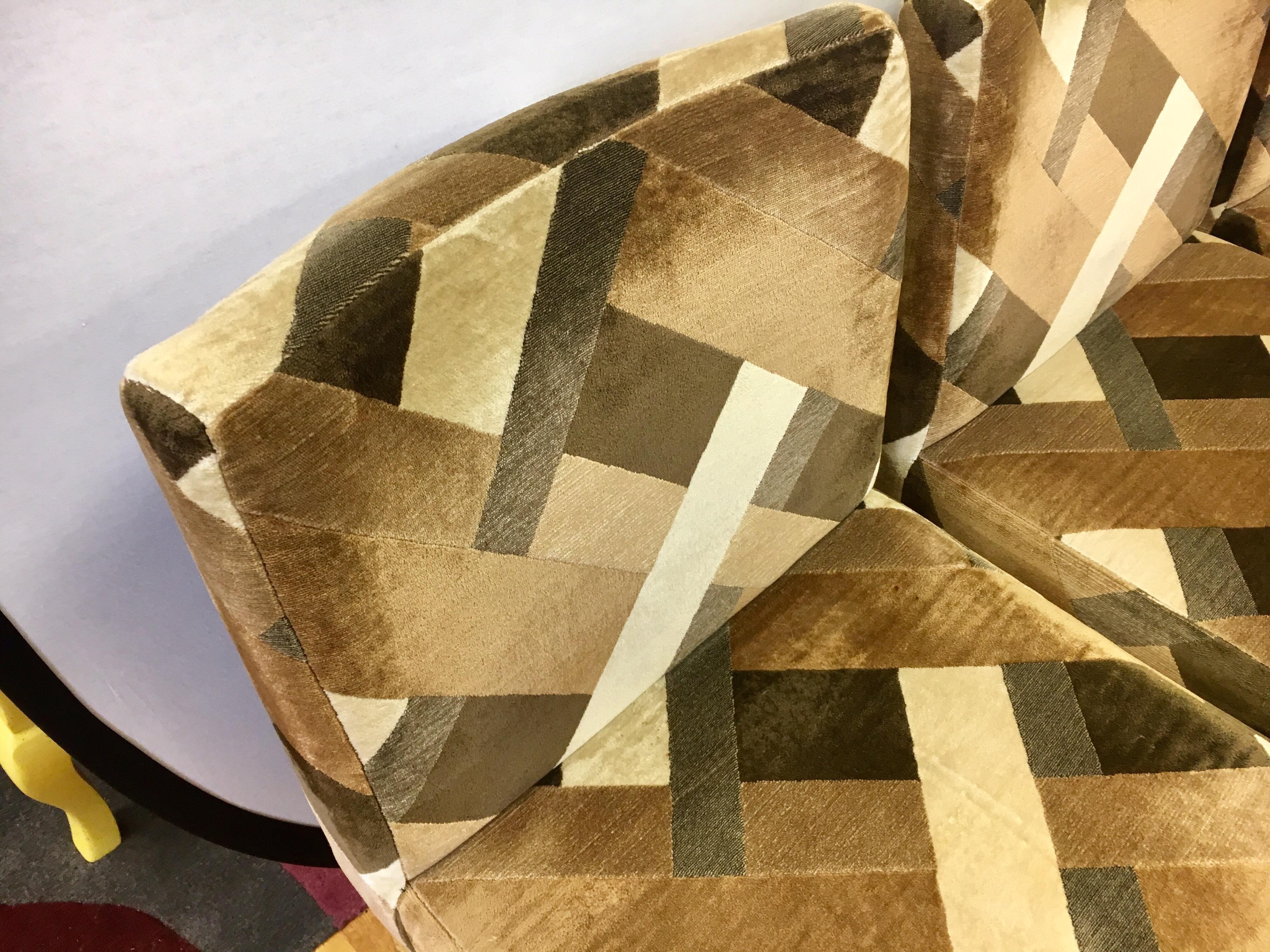 Set of Milo Baughman Mid-Century Modern Chrome Upholstered Larsen Chairs 1