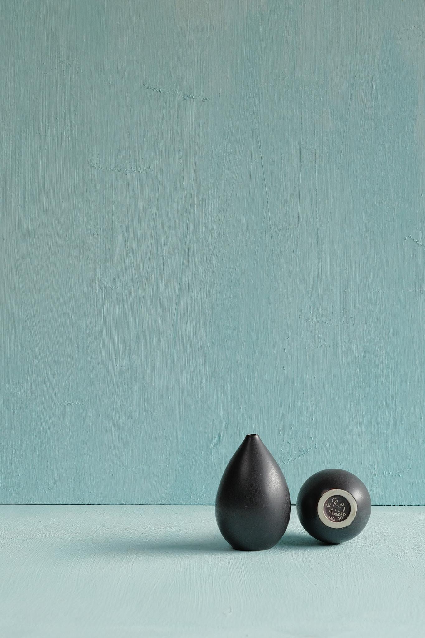 Milieu du XXe siècle Set of miniature ceramic vases by Carl-Harry Stålhane, Rörstrand, Sweden, 1950s en vente