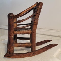 Set of Miniature Hickory Salesman Sample Settee, Chair And Rocker