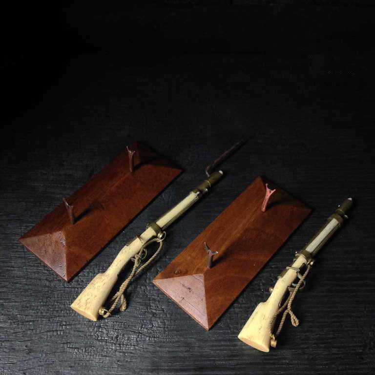 Bone Set of Miniature Rifles Trench Art from WW1