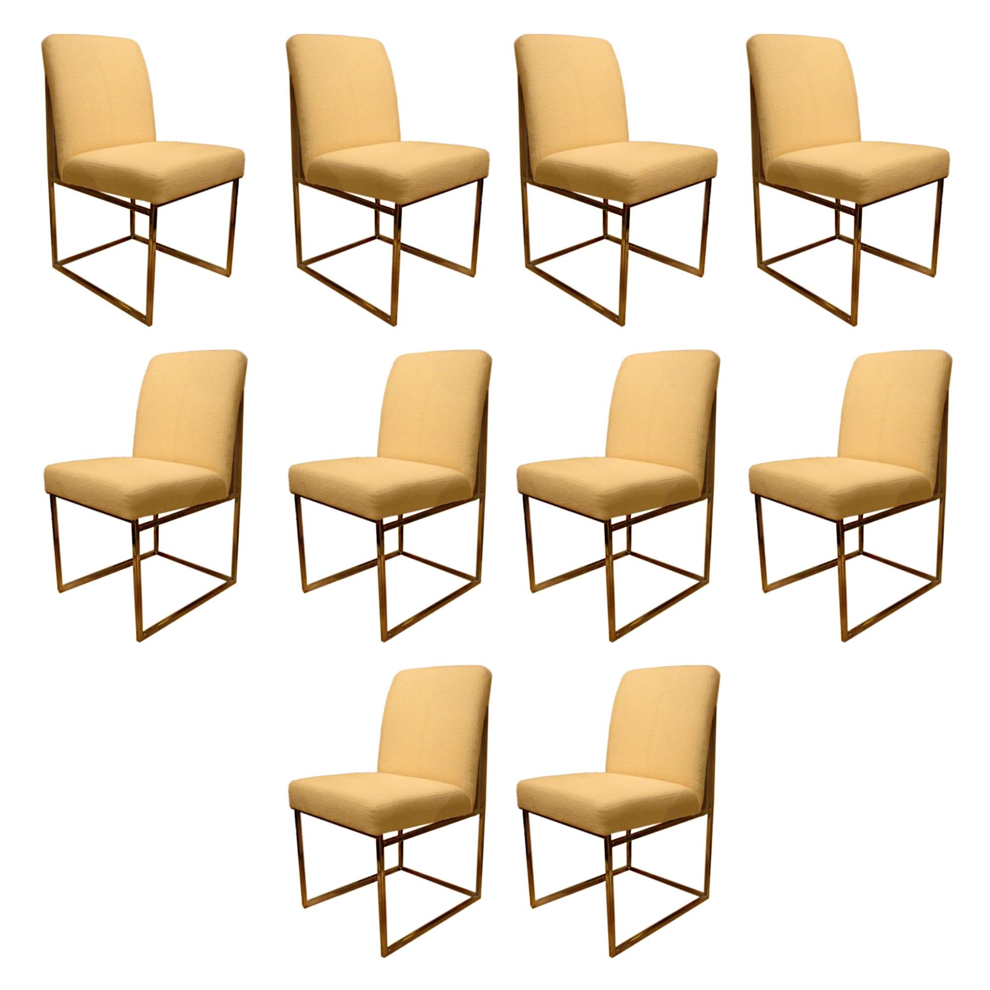 Set of Minimalist Brass Dining Chairs by DIA in COM