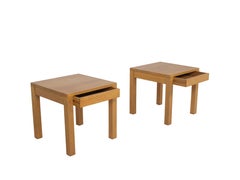 Set of Minimalist Danish Nightstands in Oak, Denmark, 1980s