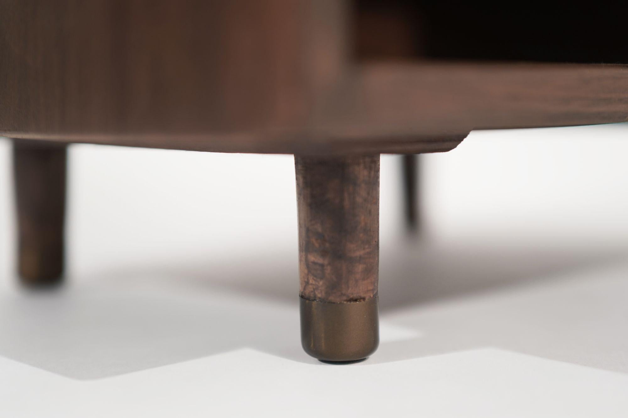 Set of Minimalist Walnut End Tables, C. 1950s For Sale 4