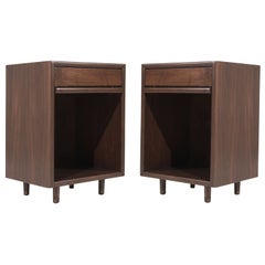 Set of Minimalist Walnut End Tables, C. 1950s